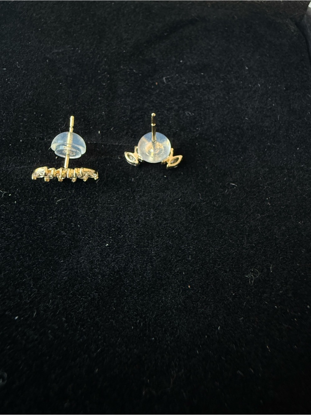 Solid 14kt Yellow Gold Marquise Cluster Ear Climber Earrings - Pristine - Picture 6 of 7